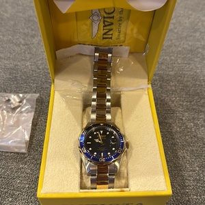 Invicta watch two tone with blue